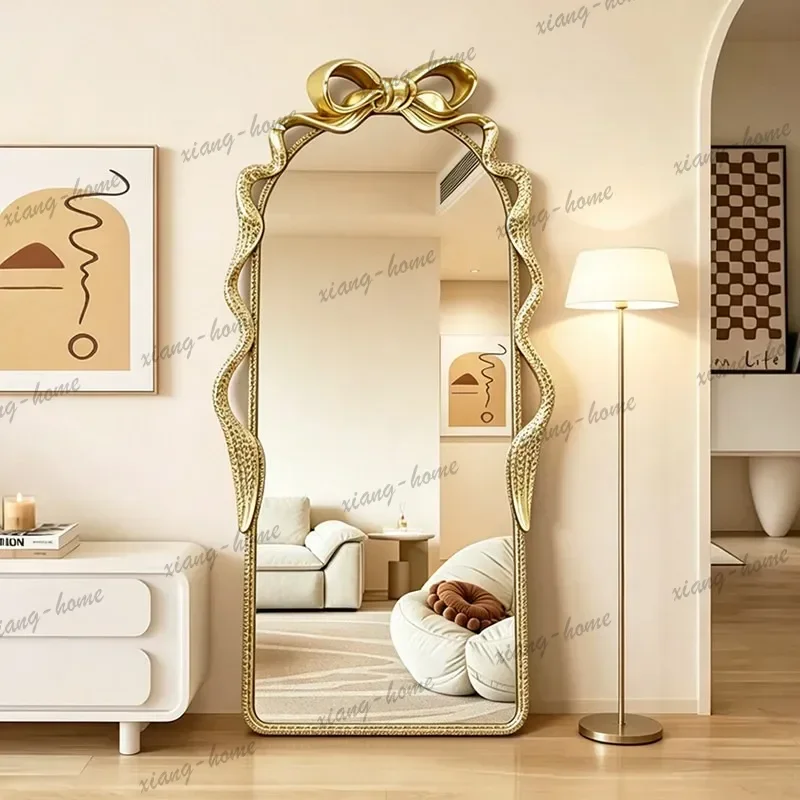 PG French mirror full body full-length household bow streamer floor  living room master bedroom fitting mirror