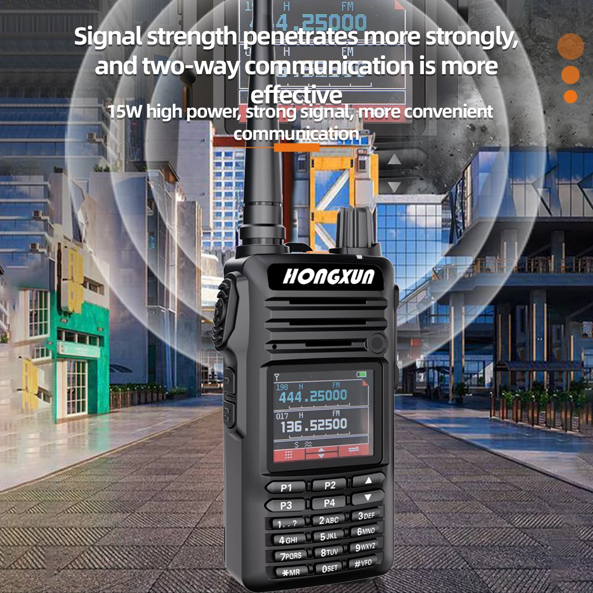 HONGXUN DP4600 Uhf Vhf يده 16 قناة لاسلكي تخاطب أفضل أجهزة الراديو التناظرية الصين 5 واط الناتج النسخة الإنجليزية PTT الهاتف