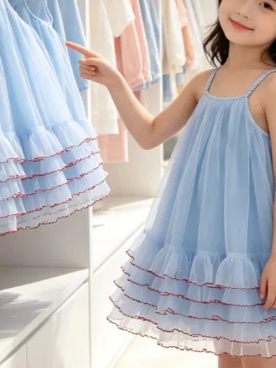 Vestido de Algodão Confortável Sem Alças, Estilo Casual Doce, Novo Lançamento de Verão para Meninas, Vestido Sem Mangas Fashi...