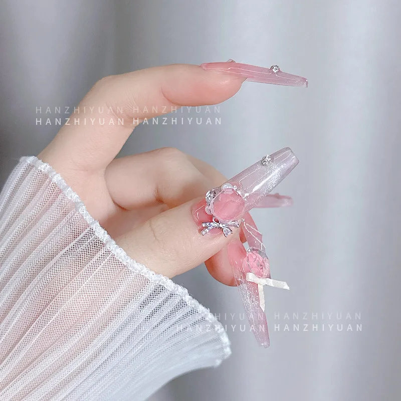 5 pçs prego strass encantos cristal diamante arte do prego transparente 10mm apontou fundo branco diamante acessórios