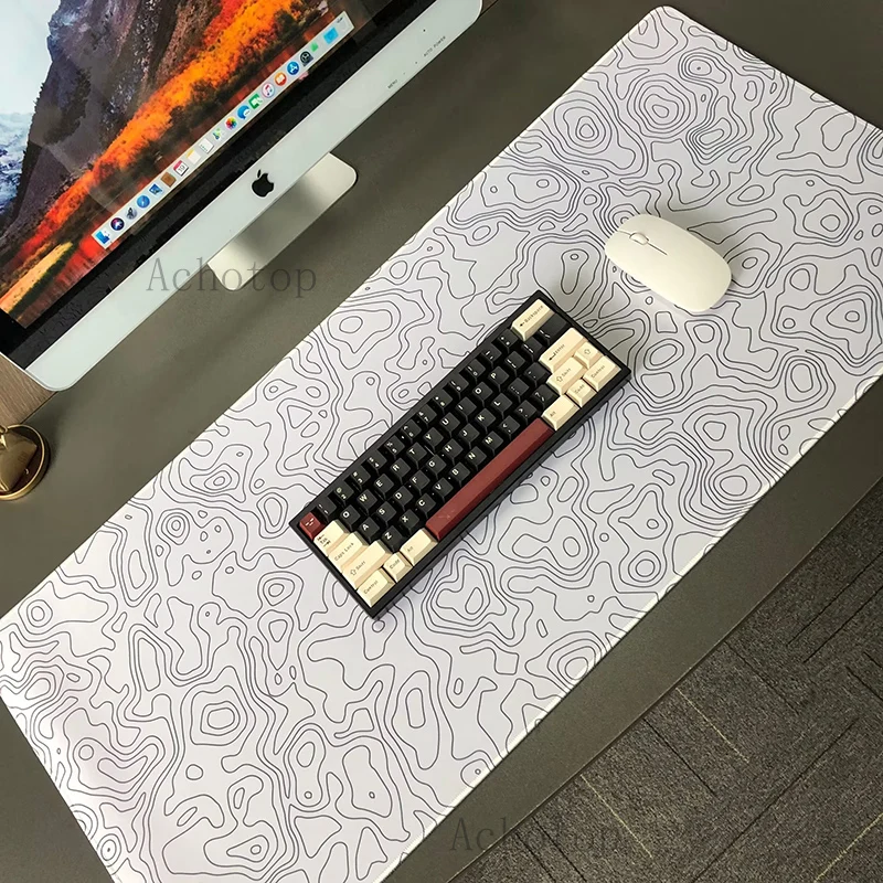 Siyah ve beyaz Mousepad HD bilgisayar masası büyük Pc Mouse Pad sanat orijinal klavye Keyboard sümen ofis aksesuarları Deskmat