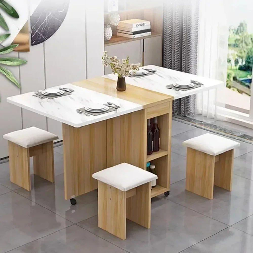 Portable Folding Dining Table Nordic Minimalist Living Rectangle Dining Table Extendable Relaxing Mesas De Comedor Furniture