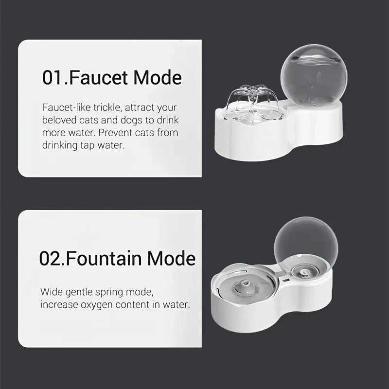 น้ำพุน้ำแมวเครื่องกดน้ำอัจฉริยะอัจฉริยะอัจฉริยะเครื่องจ่ายน้ำอัตโนมัติ USB แบบชาร์จไฟได้สำหรับแมวและสุนัข