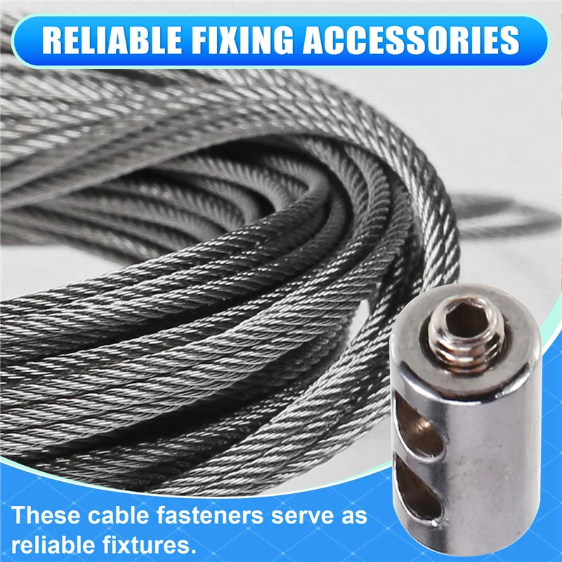 

SEWS-50PCS For 2-3Mm Wire Rope Clip Clamp Cable Fastener Adjustable Screw Copper Metal Fixture Sling Fixing Accessories