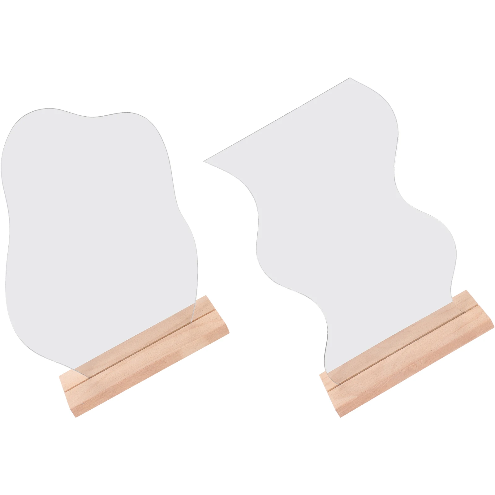 

2Pcs Vanity Mirror Clear Reflective Makeup Mirror for Indoor Outdoor Use Compact Design with Wooden Stand Aesthetic Room Decor