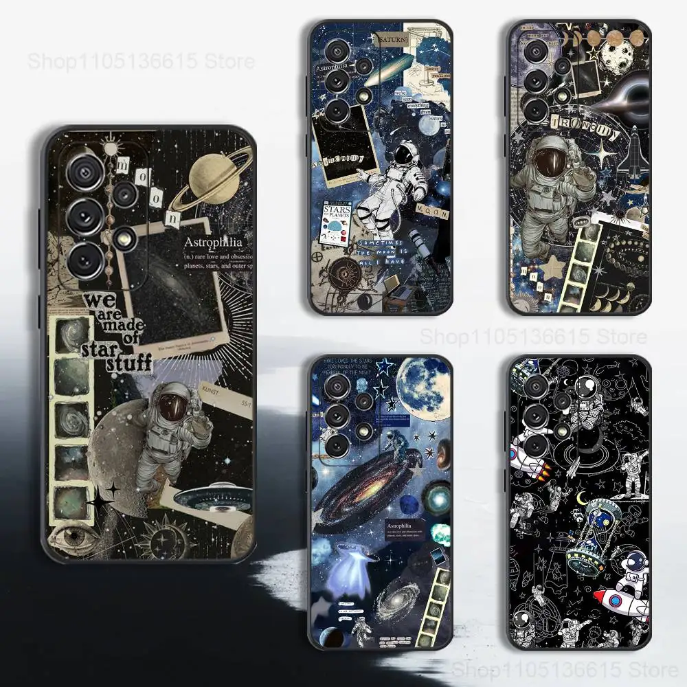 

Space Art Astronaut Case For Samsung S25,S24,S23,S22,S21,S20,S10,S9,Ultra,Plus,Lite,FE,Soft Silicone Black Cover