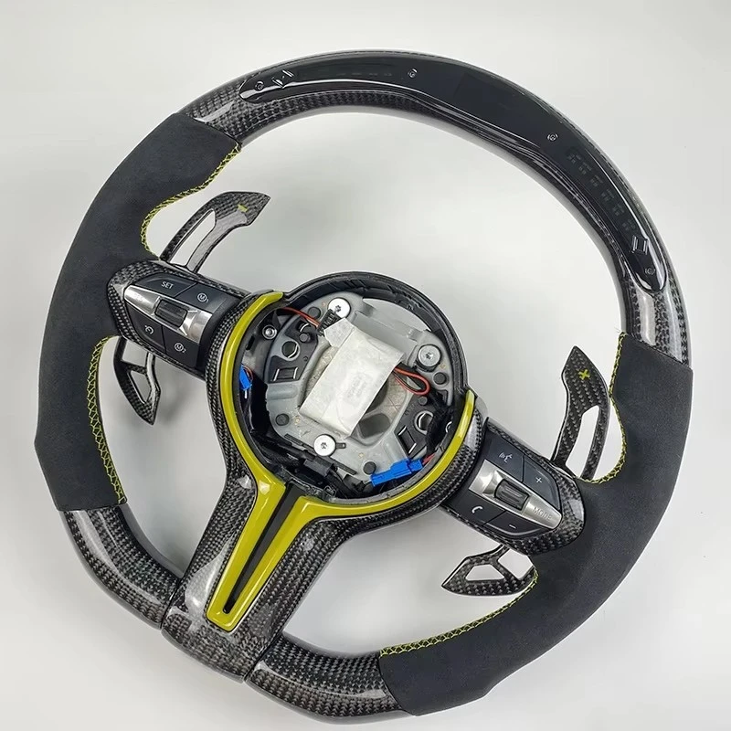 Real Carbon Fiber Leather Steering Wheel for BMW 1 2 3 4 Series F10 F20 F30 F82 Sports Design Style Models M3 M4 M5 M2 Fit