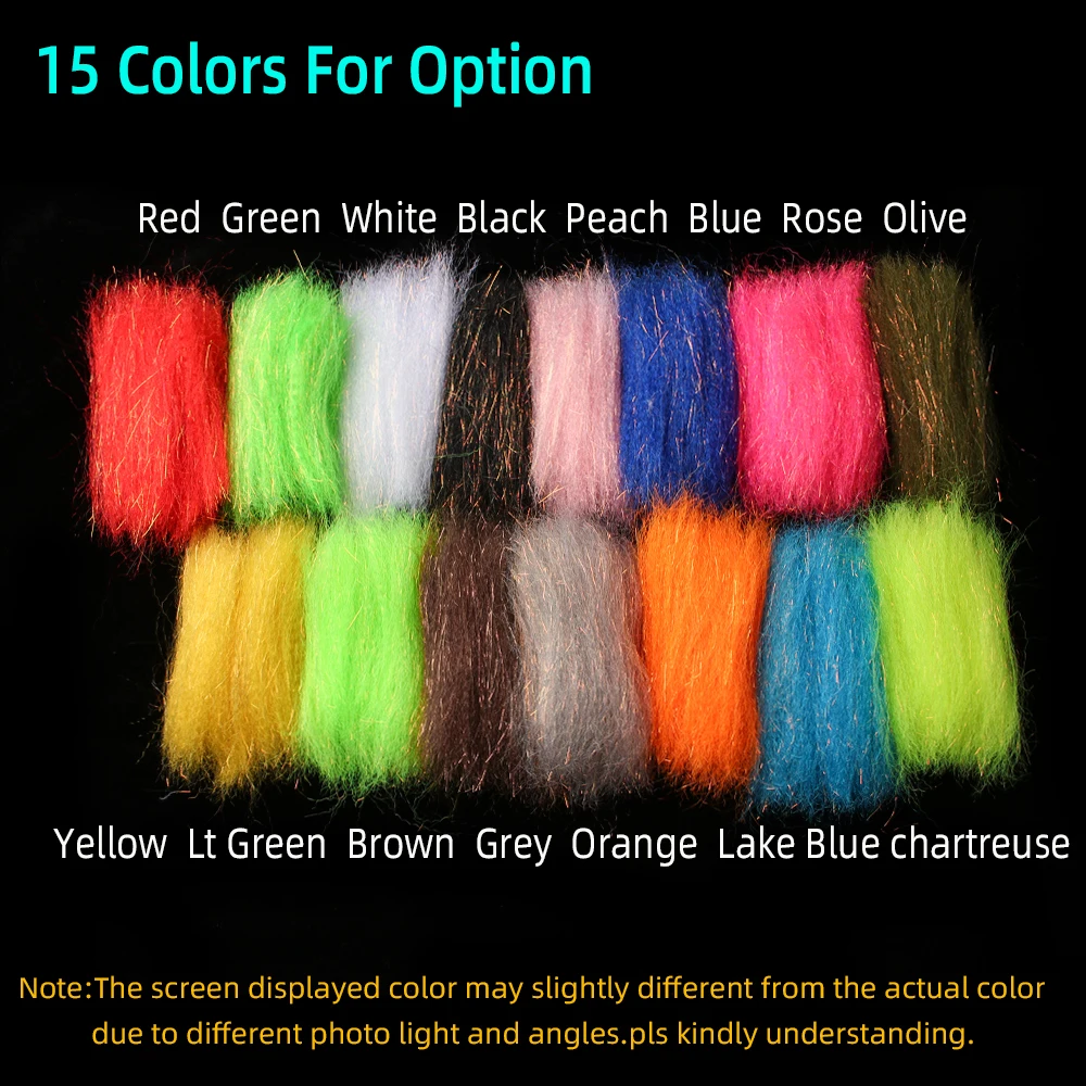 1pack Crimped Slinky Fiber Flash Streamer Fiber for Minnow Streamer Flies Saltwater Trout Bass Pike lure Fly Tying Material