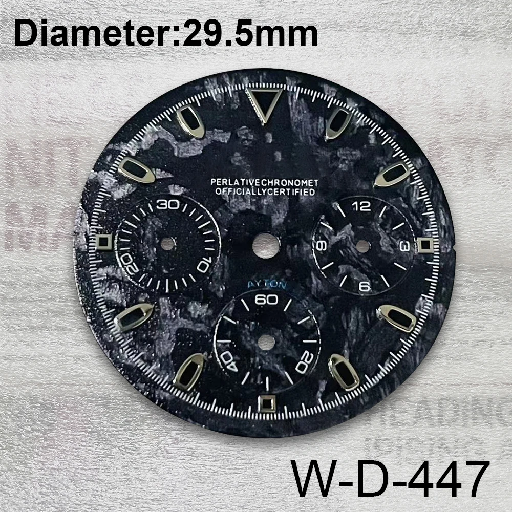 29,5 mm S Logo Panda Meteorite Dial Fit VK63 Mechanizm Zielony Luminous Wysokiej jakości akcesoria do modyfikacji zegarków