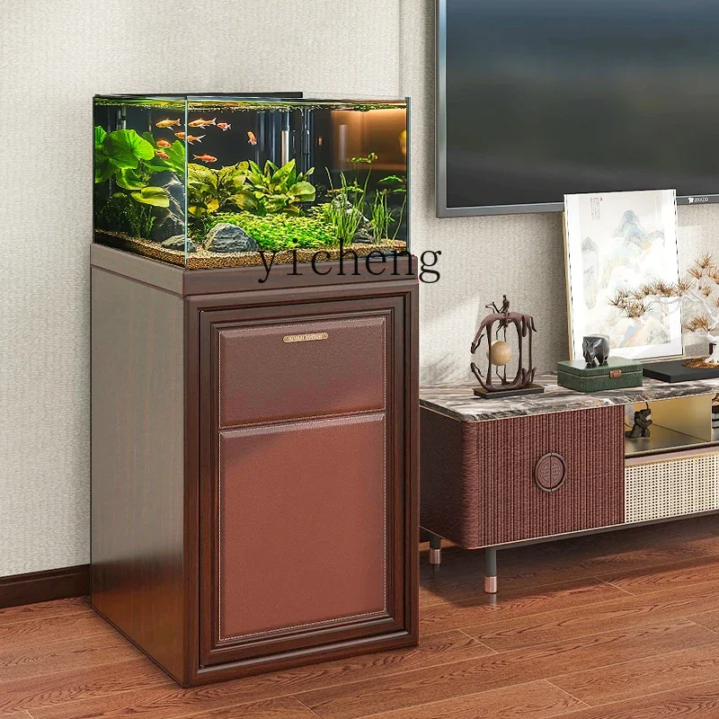

small ultra-white back overflow bottom filter fish tank, household living room glass ecological aquarium
