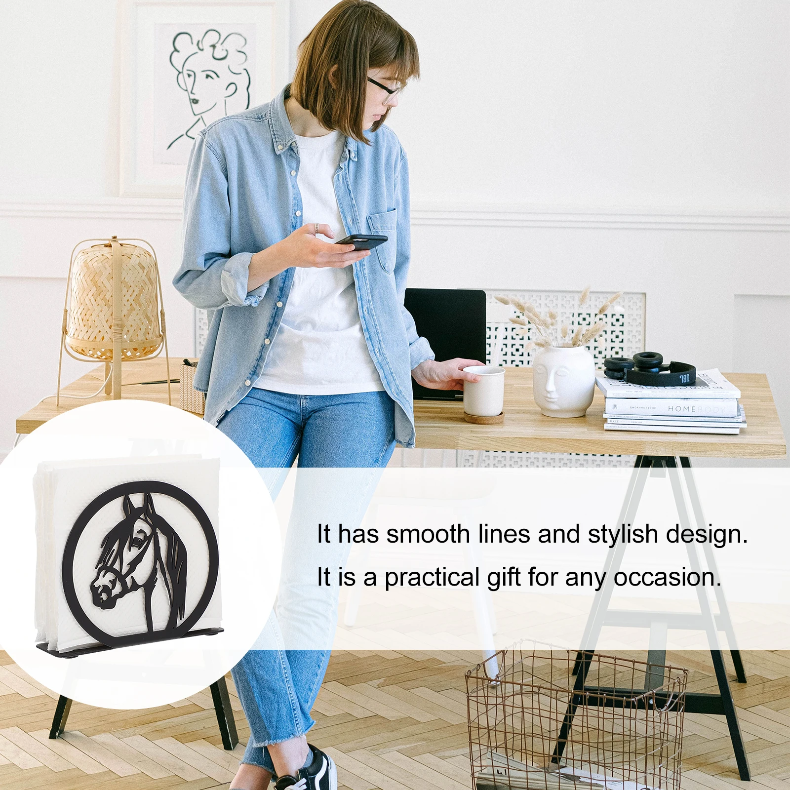 

1 шт., креативный держатель для железных салфеток, настольная подставка для салфеток для дома, отеля, прочная, гладкая, стильная, экологически чистая подарочная бумага