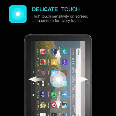 Tempered Glass for Fire HD 8 10th Gen 2020 Tablet Screen Protector Protective Film High-quality Shatter Proof Tempered Film