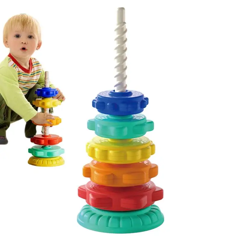 

Spin Stacking Toy Toddler Toys Rainbow Stacking Rings Educational Spin Stacking Toys Rainbow Stack Rings Toddler Toys Sensory