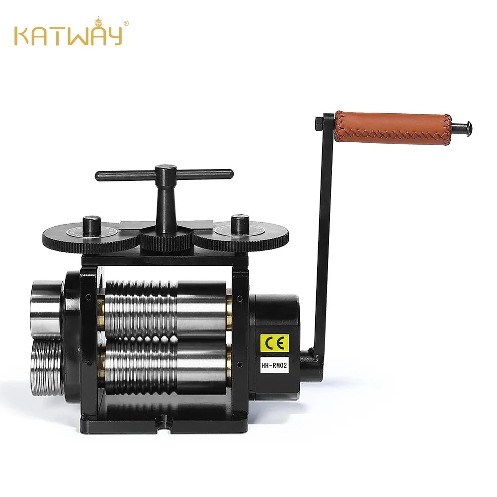 

KATWAY Rolling Mills Gear Ratio 1:4 Manual Combination Metal Jewelry Sheet Square Semicircle Pattern Wire Roller Mill HH-RM02G