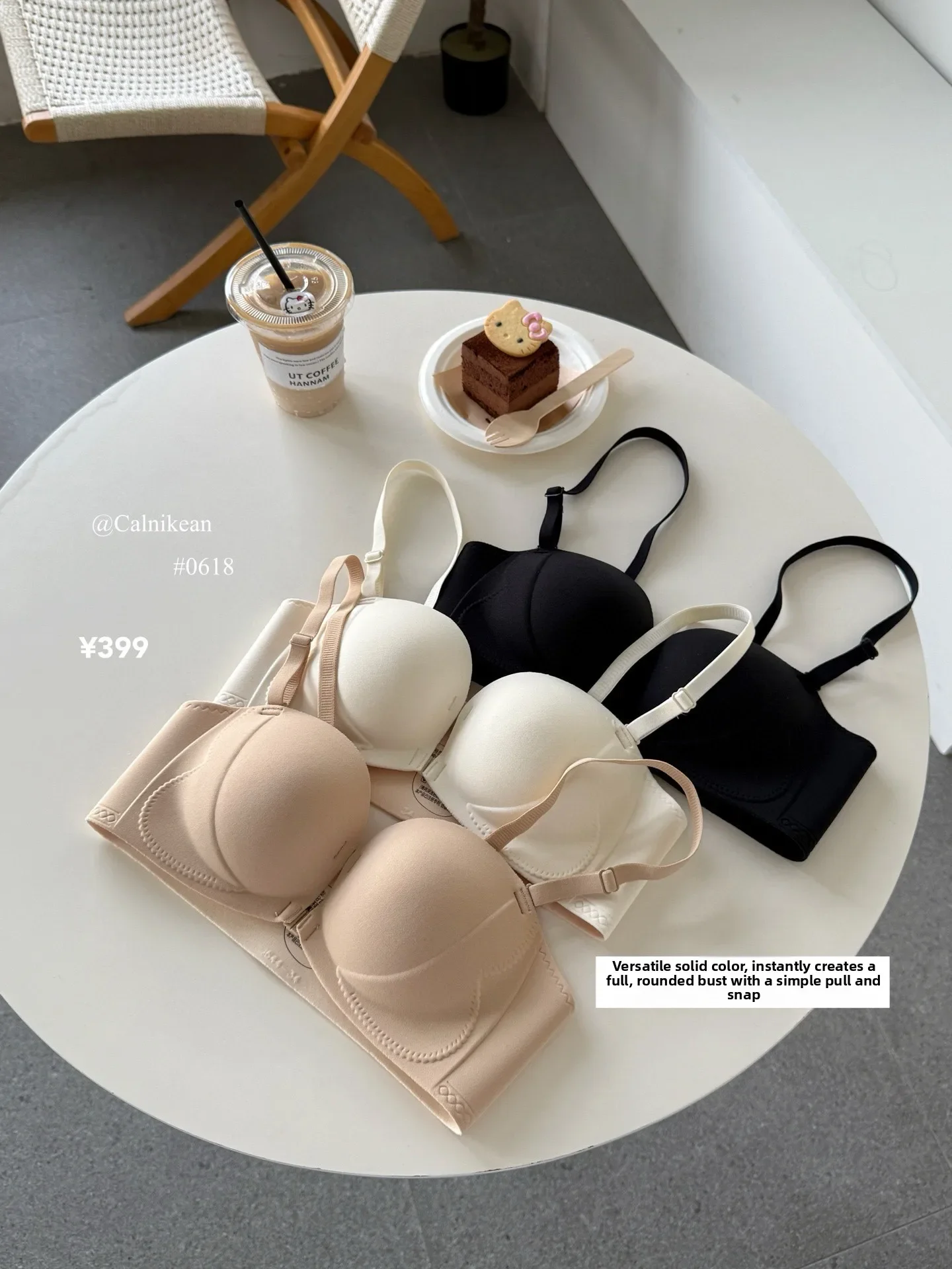 Modischer, seitlich gekreuzter, trägerloser Bandeau-BH mit Schnallendesign, bequemer, stützender Push-up-BH für Damen – Detail 10