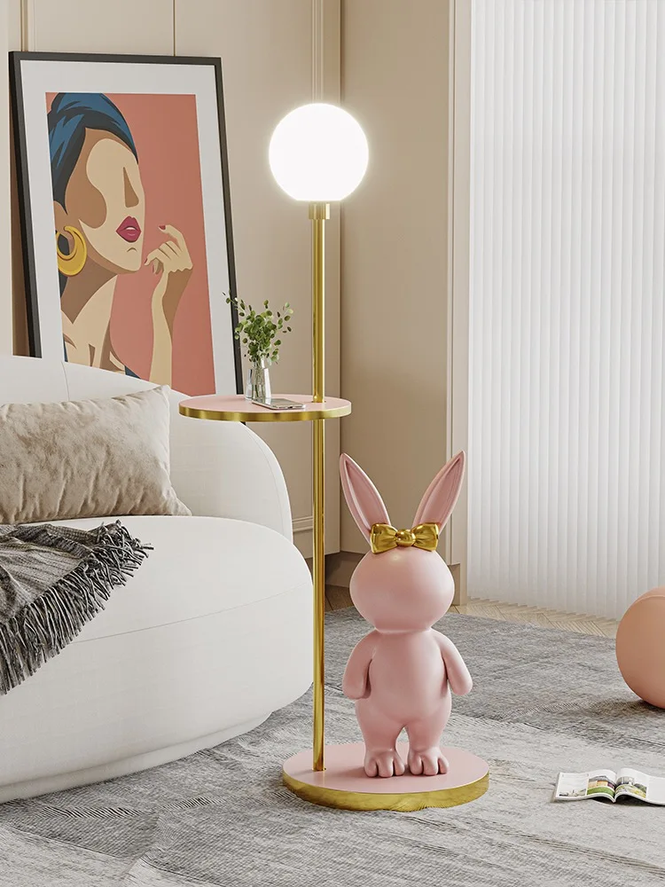 New Floor Lamp Modern Indoor Lighting Coffee Table Children's Lamp E27 Male and Female Bedroom LED Rabbit Floor Lamp