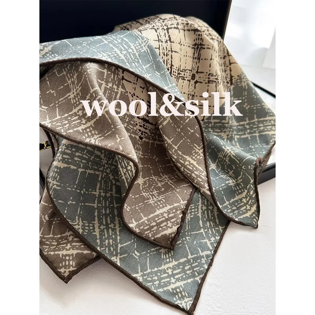 Fashion 82% wool 18% Real Silk Scarf for Women Shawls Wraps Foulard Scarves Pashmina Female Hijab Bandana bufanda Poncho bandana
