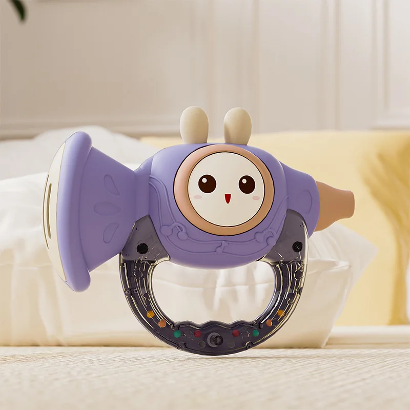 早期教育音楽玩具 6 から 36 ヶ月の子供向け ソフトシリコンホイッスルとミニガラガラ楽器 モンテッソーリ玩具