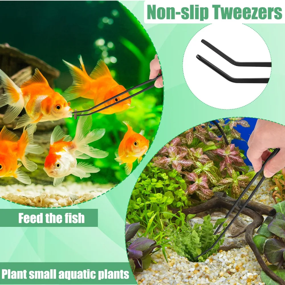 1pc Long Aquarium Tweezers Professional 304 Stainless Steel Anti Static Planting Tool for Succulents Fish Tank Garden