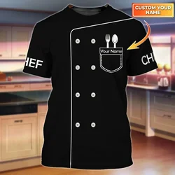 Funny Chef Uniform 3D Kitchenware Print T Shirt For Men Leisure O-neck Short Sleeve Tops Custom Designer Clothing Oversized Tees