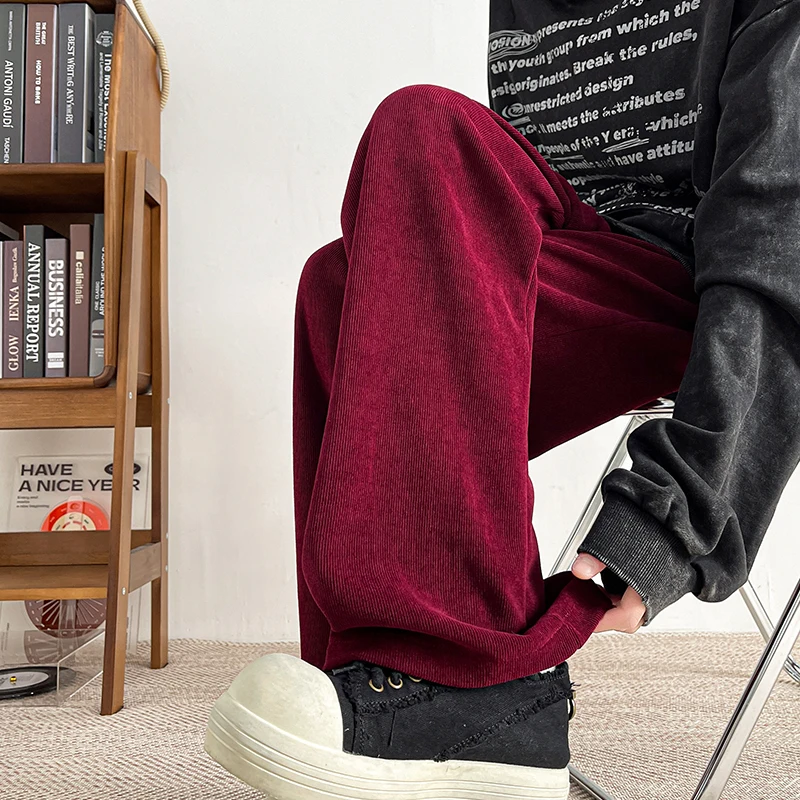 M-XXXXXXXXL grande taille hommes velours côtelé cordon pantalon couleur unie pantalon formel intelligent décontracté Streetwear coupe ample pantalon 8XL 7XL