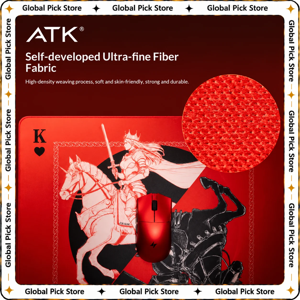 Genuine ATK Mousepads Warhorse Battle Riding Mouse Pad Original Illustration E-Sports Fps Game Office Fearless Contract Delta