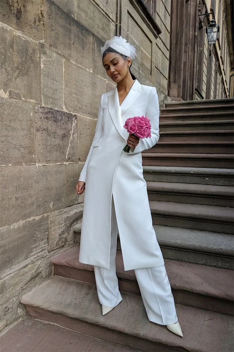 Abiti da donna firmati Set pantaloni lunghi Blazer 2 pezzi smoking da sposa su misura sposa formale giacca da ufficio abiti da ballo costumi