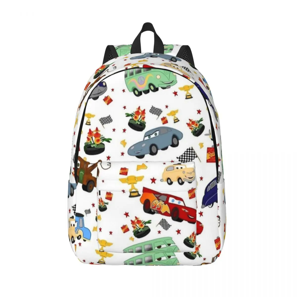 Life Is A Highway Lightning McQueen Casual Backpack Durable Student Hiking Travel Cars Daypack for Men Women Laptop Shoulder Bag