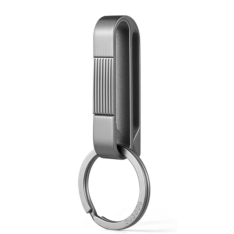 Gr5 Titanium Belt Key Clip Quick Release Heavy Duty Key Holder Keychain Outdoor EDC Car Key Organizer Belt Loop Key Clip for Men