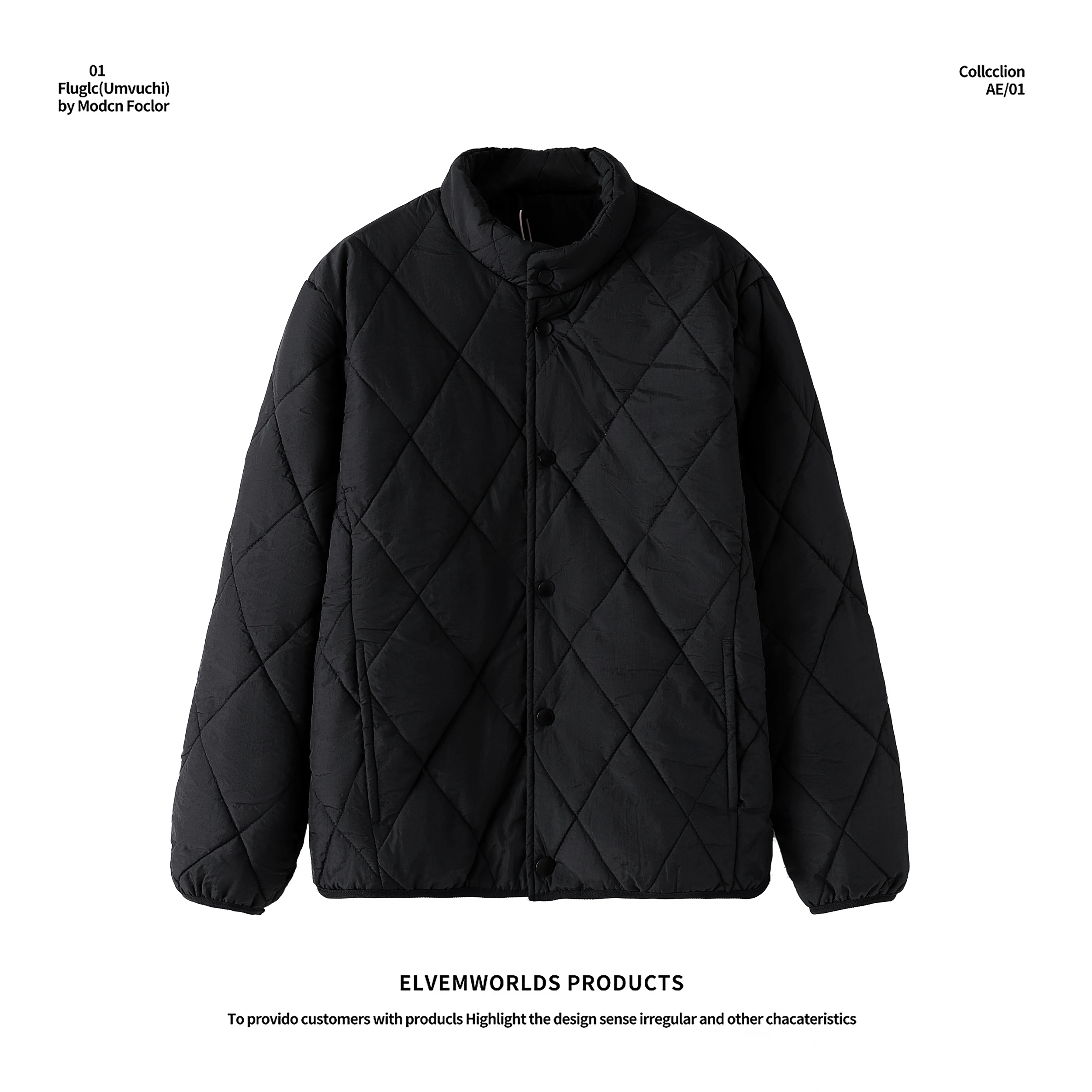 High-quality men's fashionable autumn and winter super warm stand-up collar wool, silk and cotton clothes for both men and women