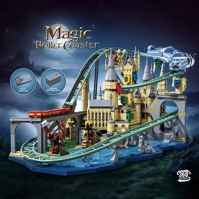 2694PCS City Roller Coaster Model Building Blocks MOC Castle Amusement Park Structures Facilities Bricks Educational Toys Gift