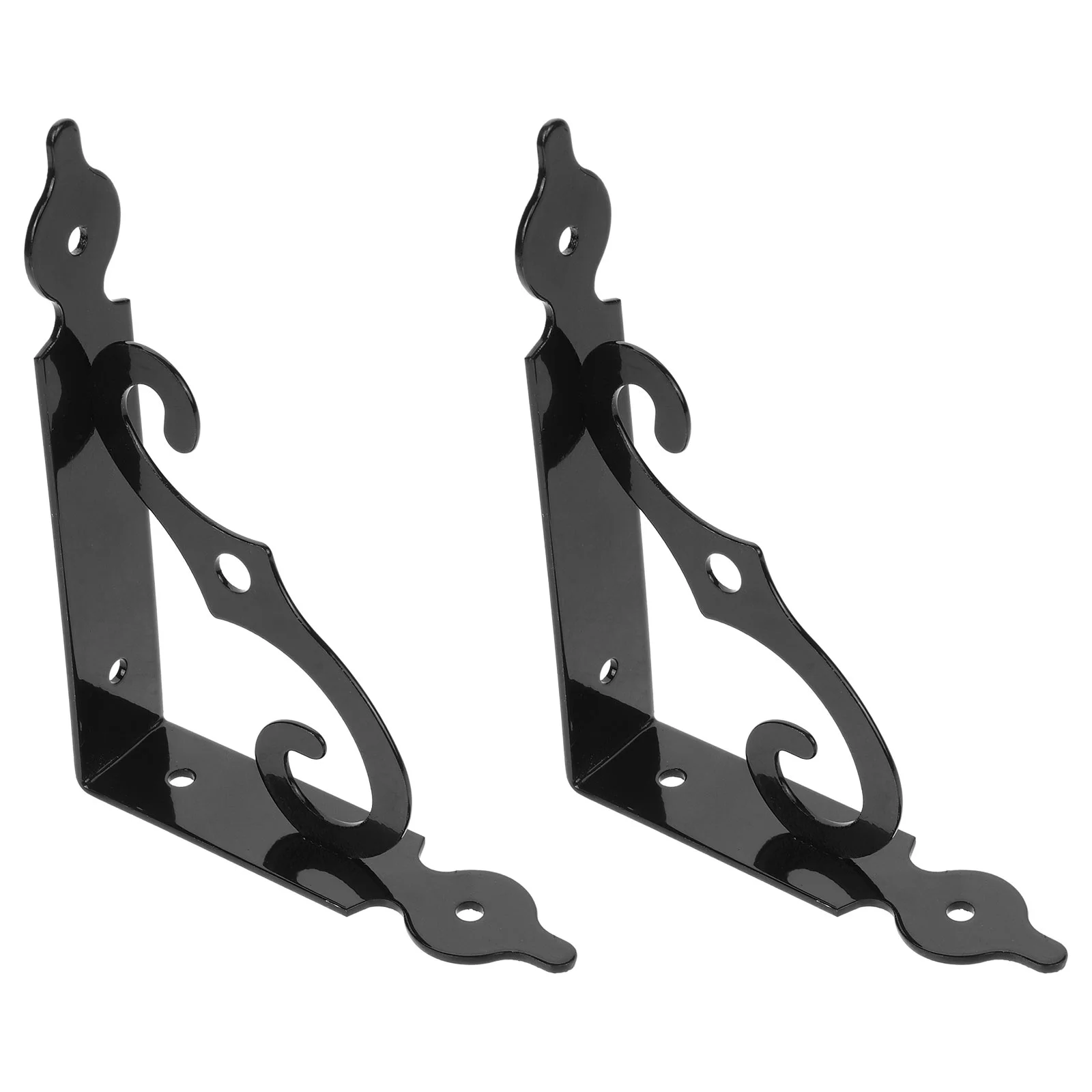 

2 Pcs Book Shelves Shelf Bracket Shelving Brackets for Walls Support Frame Decorative Floating Black Mounting