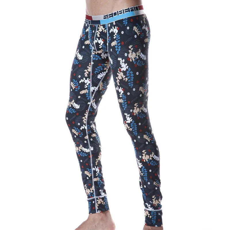 Men's warm autumn pants with low waist and slim fit, high elasticity, youth shaping, sexy sports