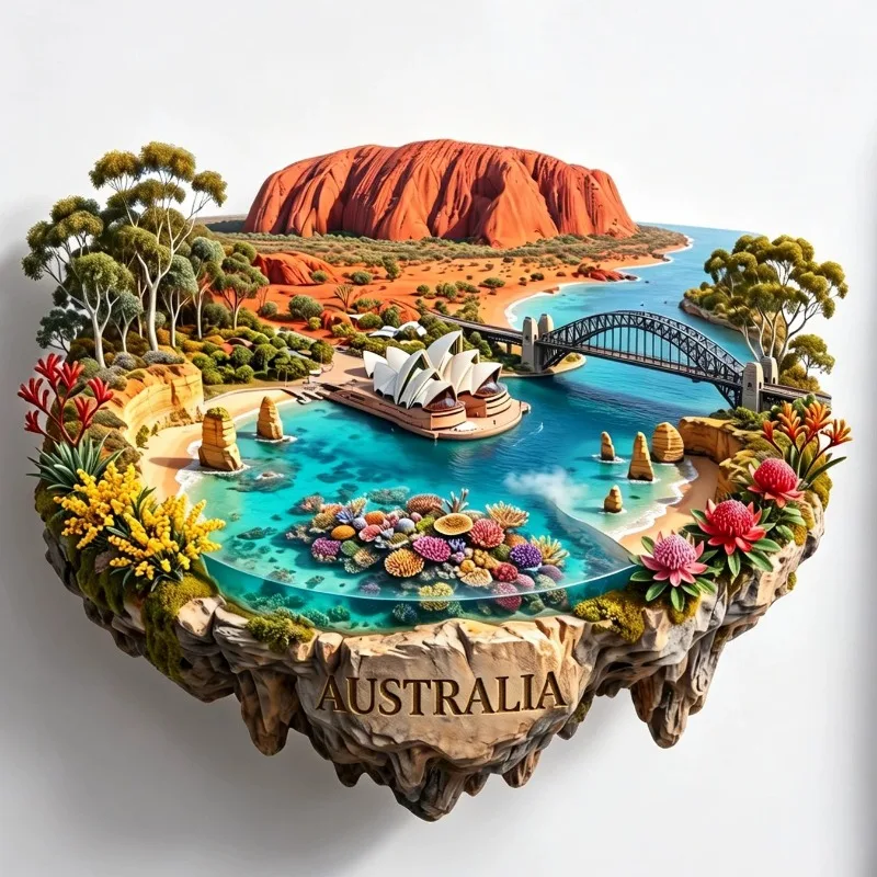 Canada Metal Fridge Magnets Australia Sydney Travel Souvenirs Korea Busan United Kingdom Africa Lisbon Frigge Stickers Gifts