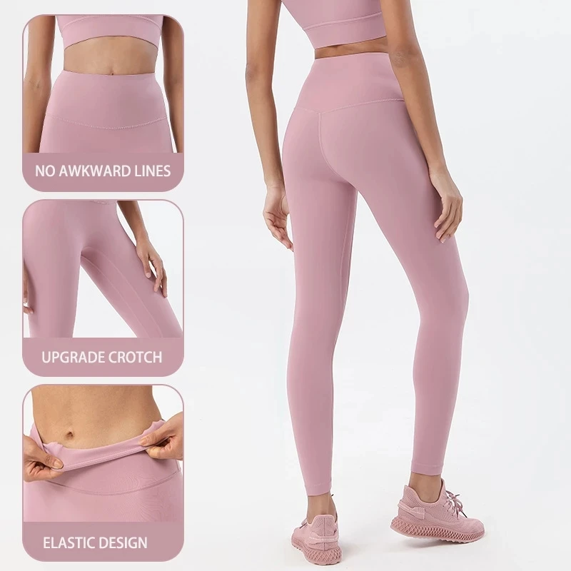 TRY TO BN Leggings de esportes de fitness empurrar para cima calças de yoga de cintura alta elástico respirável treino treino corrida collants