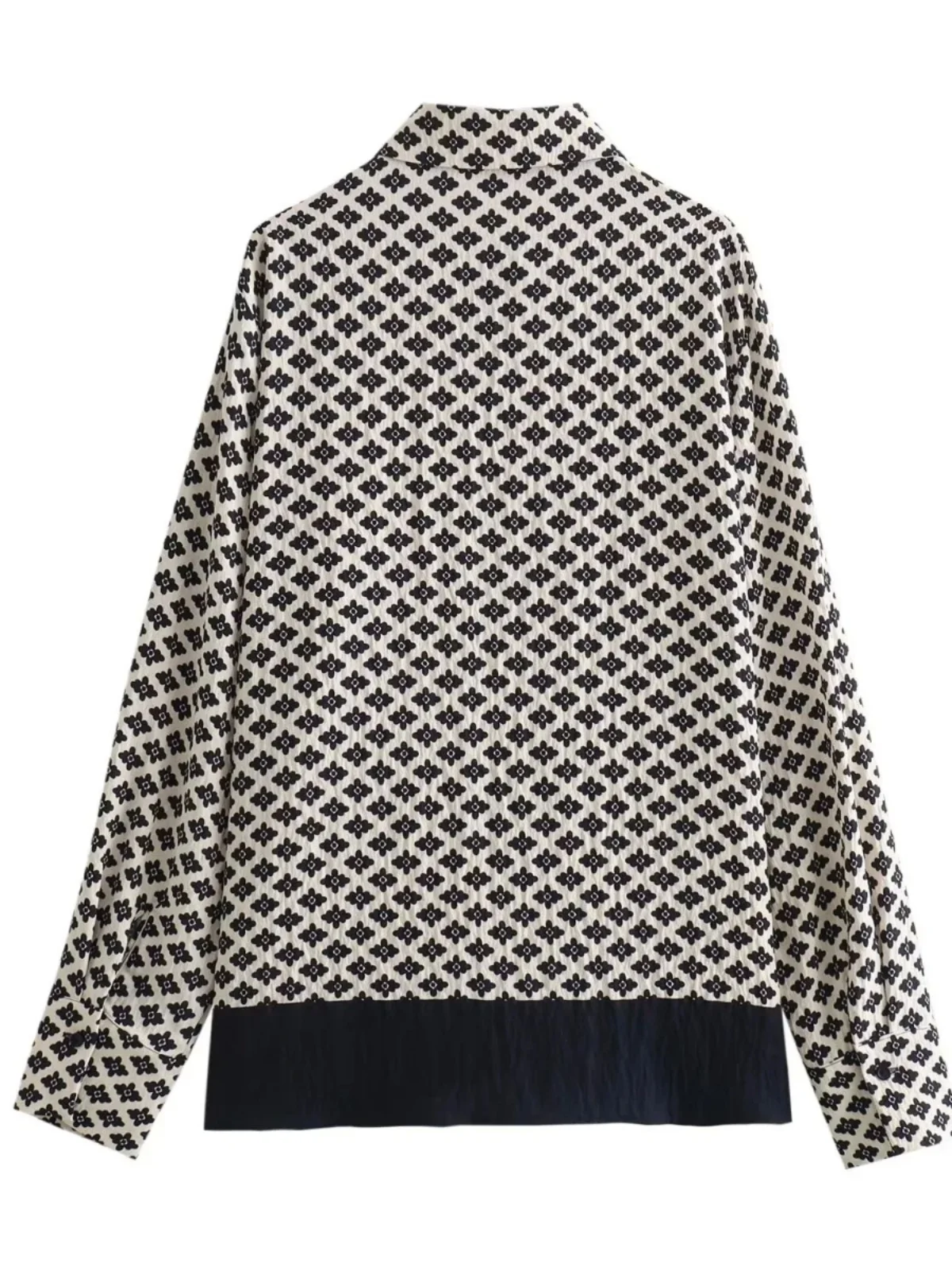 

High End Long Sve Casual irt Set Polyester Fiber Long Pants Flip Collar Two Piece Set for Women in Their 20s And 30s