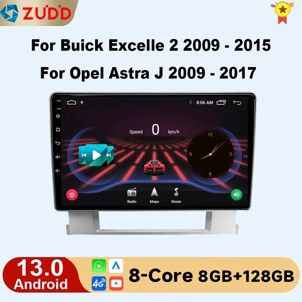 

Android 13 For Buick Excelle 2 2009 - 2015 For Opel Astra J 2009 - 2017 Car Radio Multimedia Video Player Navigation Stereo GPS