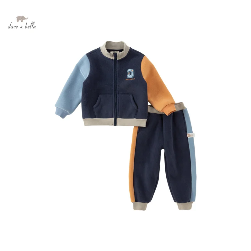 Dave Bella Children's Suit Boys Girls Autumn Winter Girl's Boy’s Two-Piece Knit Fleece Casual Fashion Sport Outdoor DB4238424