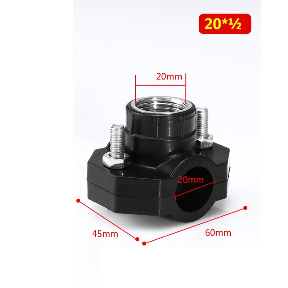 Professional Female Thread PE Water Pipe Connector Repairing Durable Pipe Clamp Leak-Proof Tee Connectors Garden