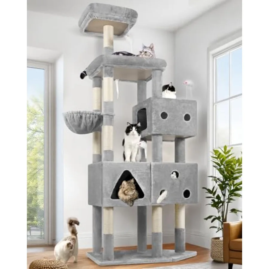 

Extra Large Cat Tower 81-inch Tall Cat Tree for Big Cats 20 lbs XXL Heavy Duty Cat Scratching Tower for Indoor Adult Cats with