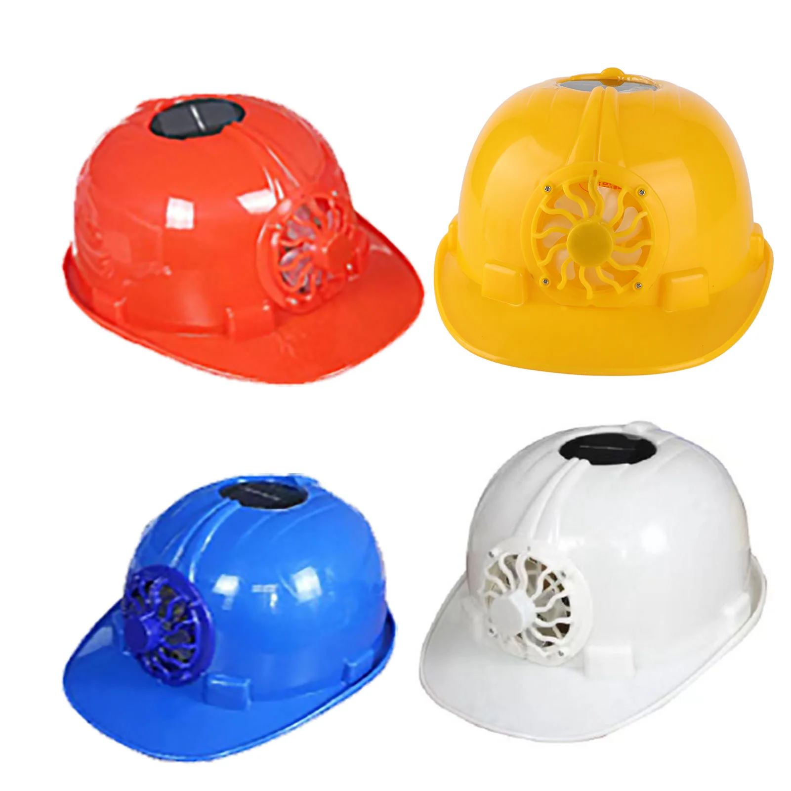 Cooling Fan Safety Helmet Front Cooling Solar Cell Powered Breathable Sun Shading for Construction Site Summer Outdoor
