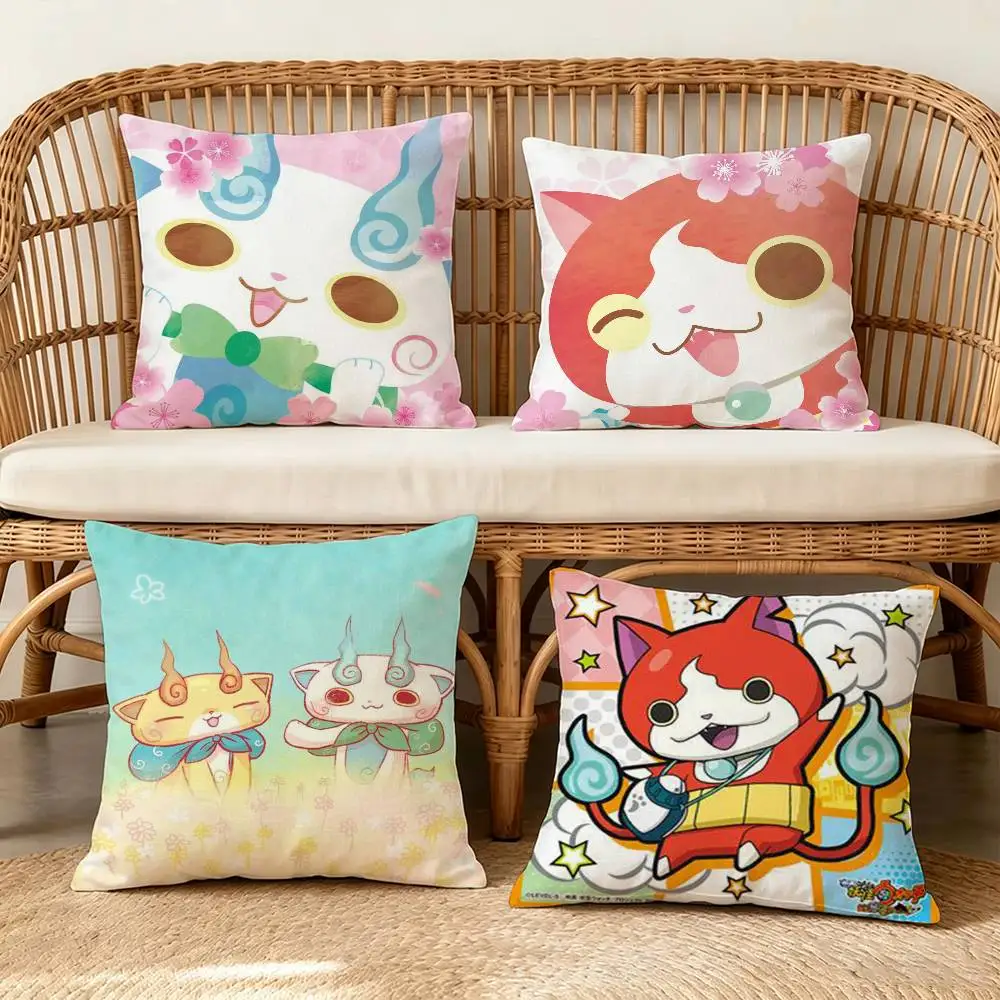 Anime Yokai Cute Watch Maple Design   Pillow Cushion Cover Pillowcase Living Room Sofa Home Decor Customized