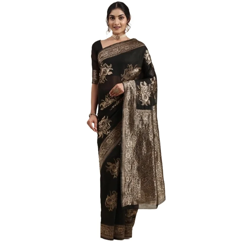 Saree for Women in India Pakistani Dress Stage Performance Traditional Clothing Sari Femme