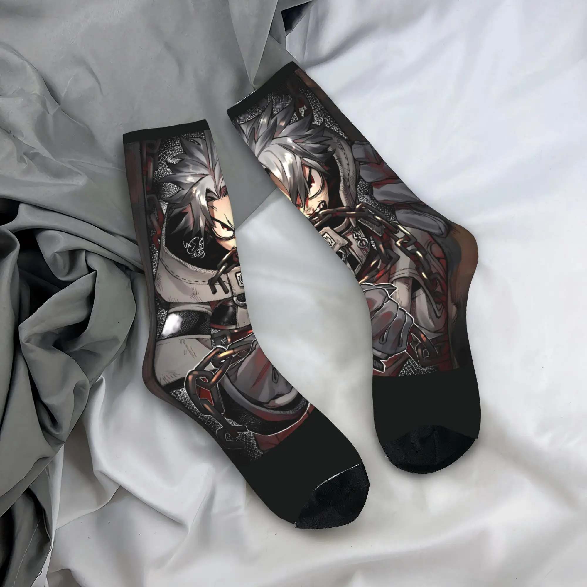 

Новые забавные чулки Gachiakuta Manga (5), дизайнерские готические носки, осенние противоскользящие носки, мужские мягкие дышащие носки унисекс для бега