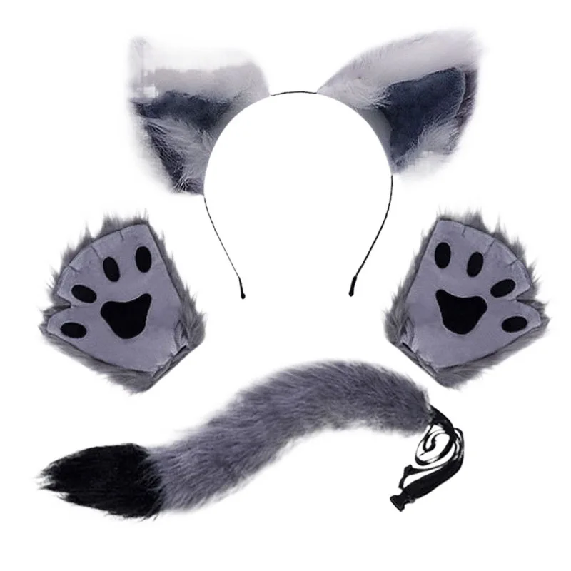 Bandeau oreilles d'animaux amusants, gants Lolita pour enfants, accessoires de Cosplay de fête