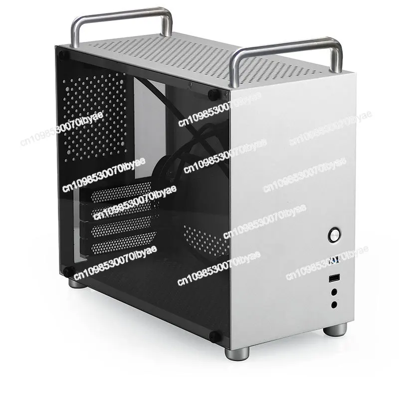 

HX100 Ручка Полностью алюминиевый игровой стеклянный корпус для настольного компьютера MATX Блок питания SFXATX