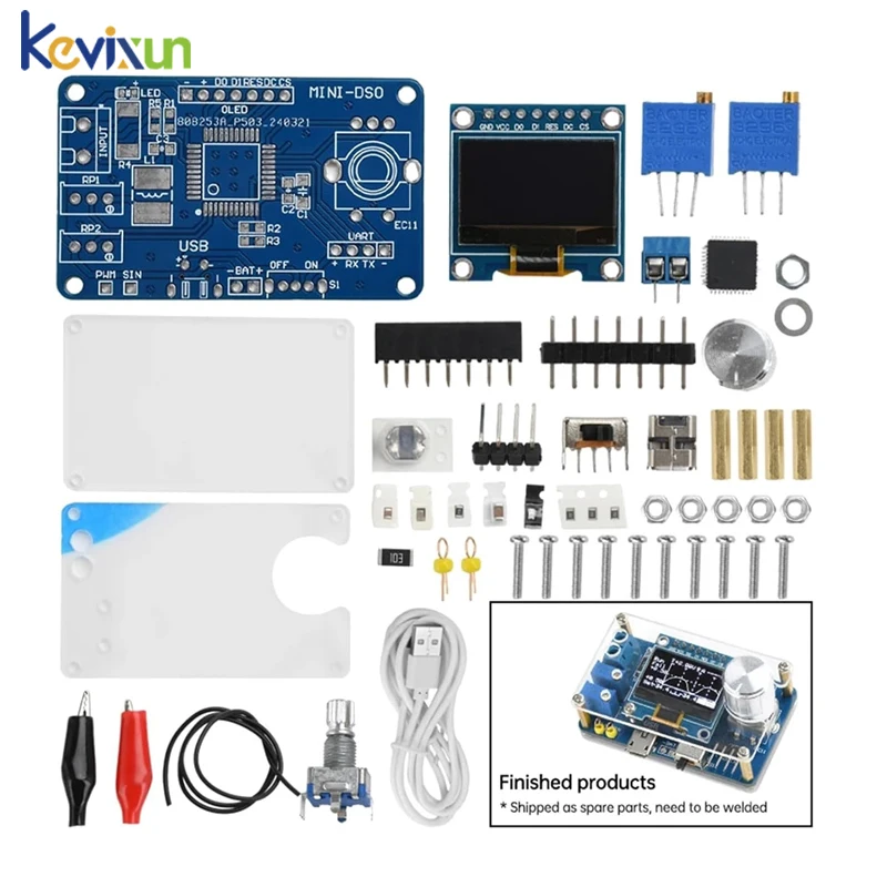 DIY Mini Digital Oscilloscope Kit STC8K8A Microcontroller Electronic Component Soldering Practice Loose Kit