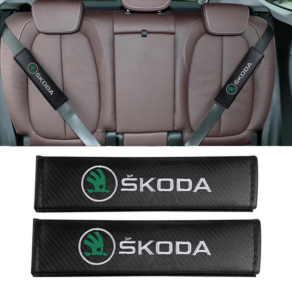 Car Seat Belt Cover Shoulder Protector Pad Auto Accessory For Skoda S Skoda Kodiaq Fabia Kamiq Karoq Octavia 3 A5 A7 Rapid Scala