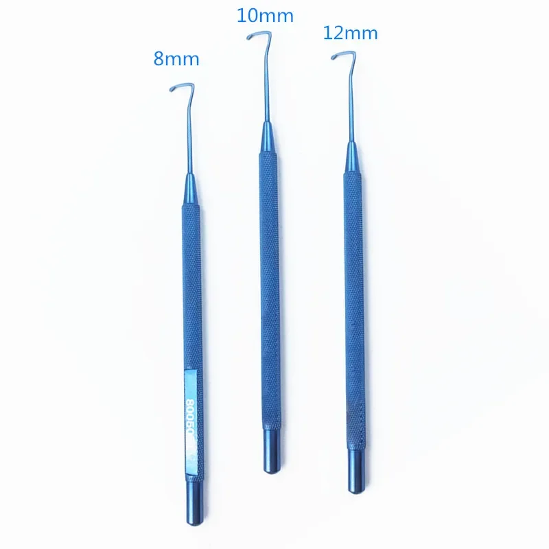 Ferramentas oftálmicas gancho liga de titânio gancho muscular 8mm /10mm/12mm instrumento oftálmico