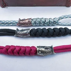 Koinobori Brass Knife Beads Carp Koi Fish EDC Outdoor DIY Paracord Woven Lanyard Pendants Umbrella Rope Bracelets Accessories